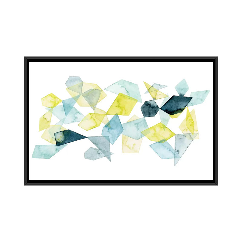 «Seaglass Abstract II» par Grace Popp - impression sur toile tendue, H 18 po x l 26 po x P 1,5 po, Toile avec cadre noir