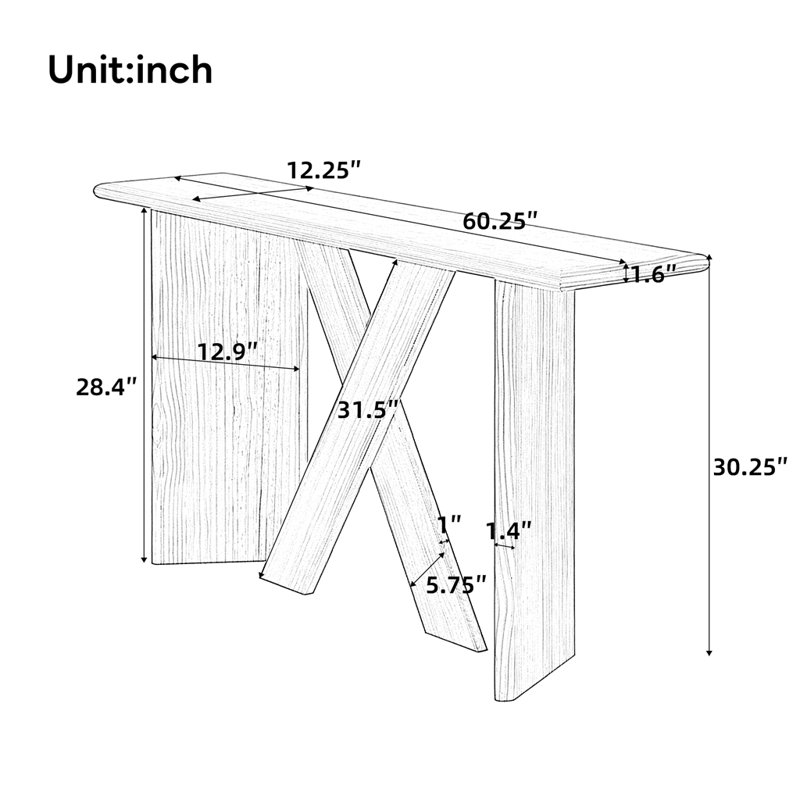 Console 60,25 po Minimalist Modern