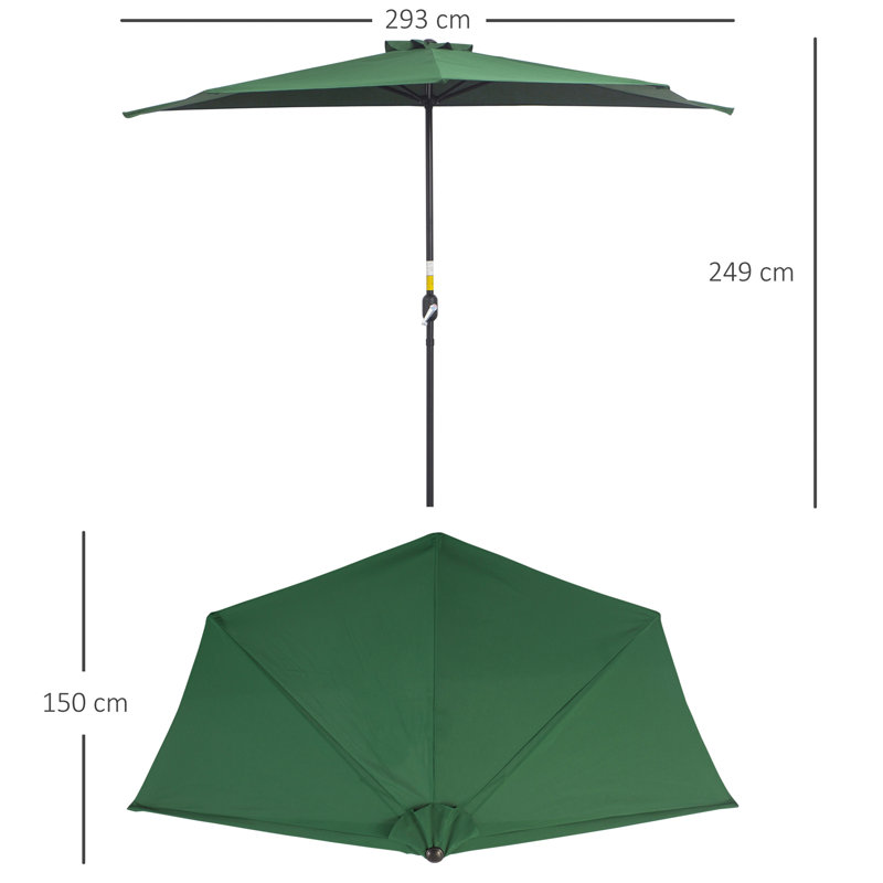 Brunn 293cm Balcony Parasol, Green