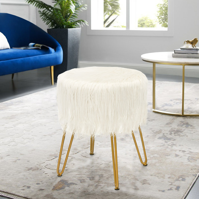 Mahtotopa Iron Accent Stool, Beige