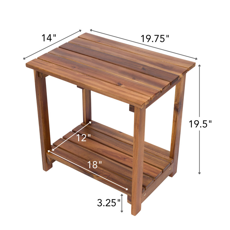 Table d'appoint d'extérieur Hampshire, Chêne