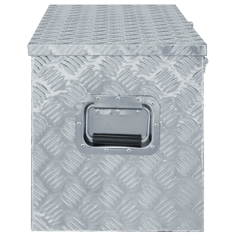 Williston Forge Decorative Bin, 40cm H x 110.5cm W x 38.5cm D, Silver