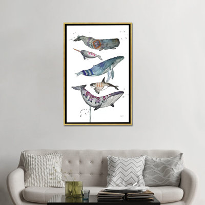 Tribal Whales par Katy Lipscomb - reproduction d'art