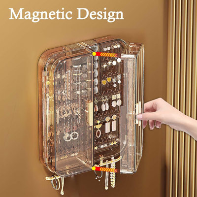 Armoire à bijoux murale esthétique pour colliers et bagues