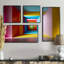 «Pastel Color Rectangular Infinity - Blue Modern», reproduction sur toile 4 pièces-186114892-186114883