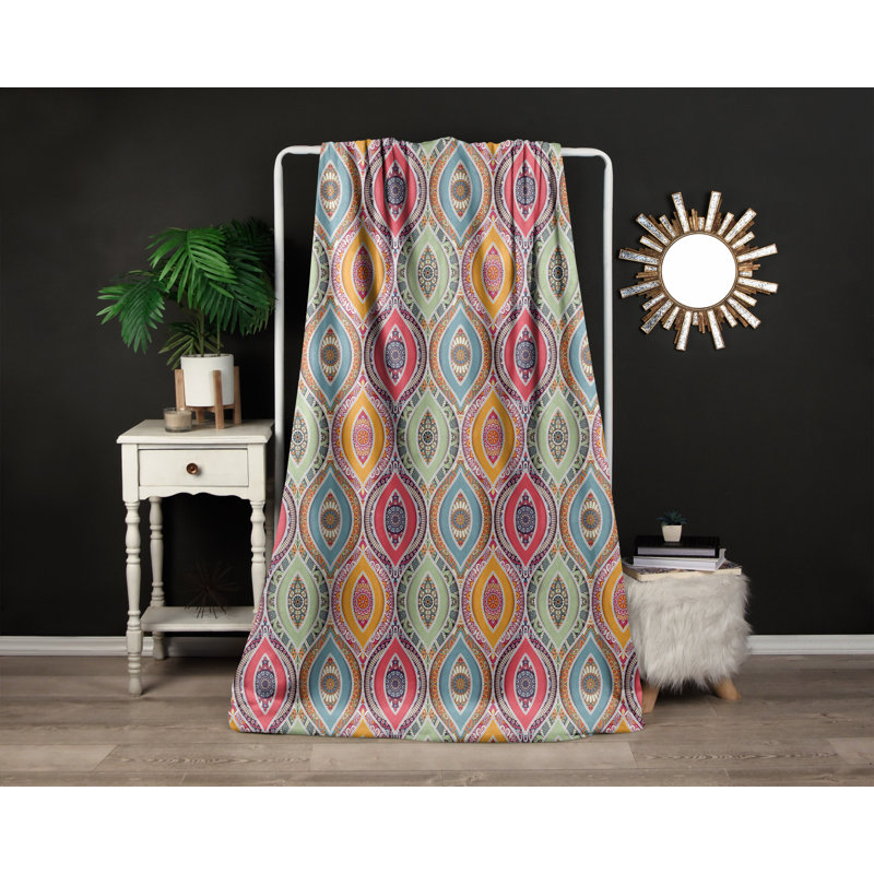 Throw Blanket, 51" W x 60" L, Abstract, Multi Color