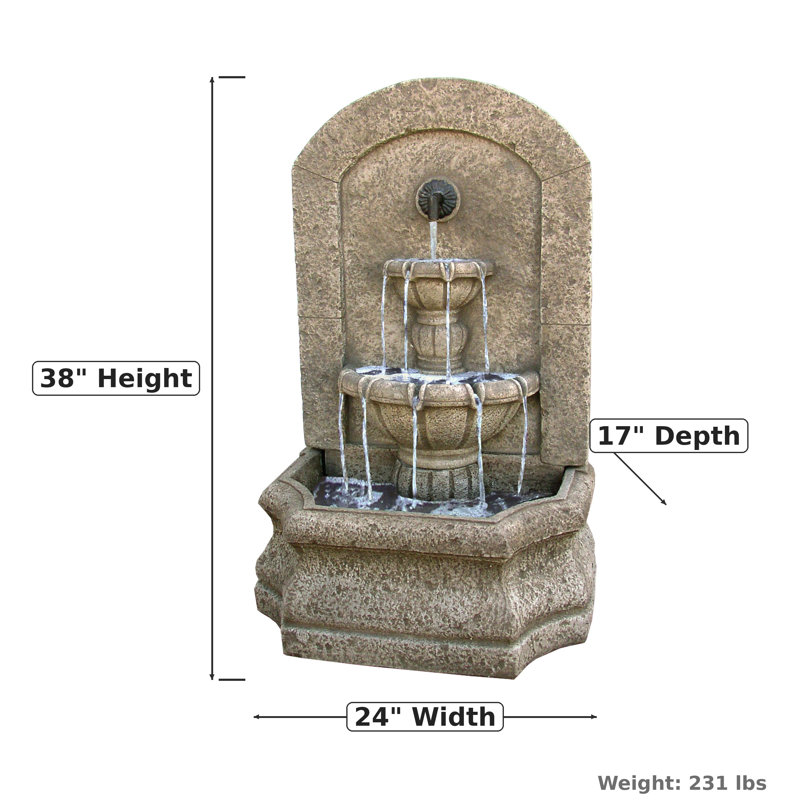 Portofino Wall Base Fountain, Forest Brown