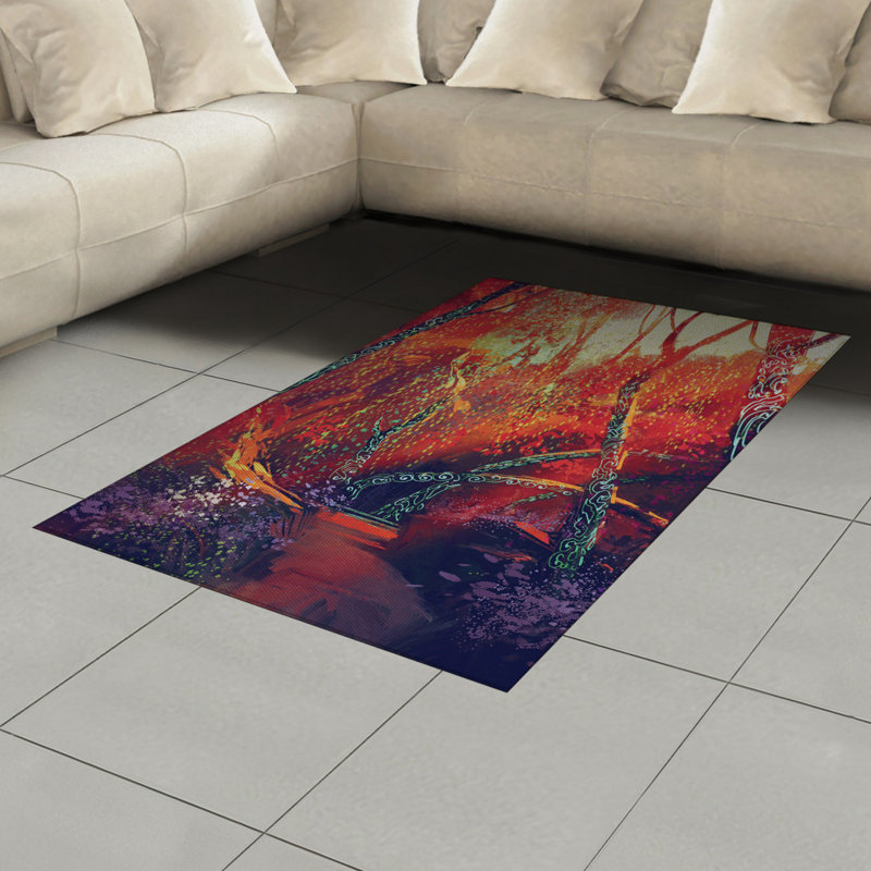 Landscape High Density Long Fiber Poly Threads Decorative Area Rug Carpet, Rectangle 4' x 5'8"