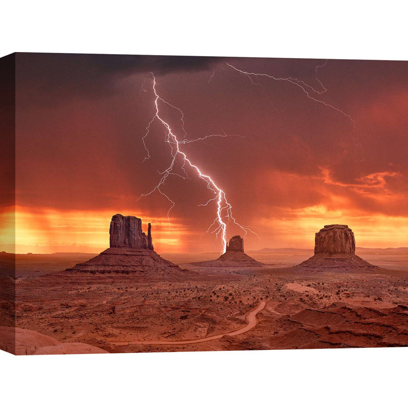 Storm On Monument Valley, Utah by Pangea Images - Wrapped Canvas Print, 70cm H x 100cm W x 4cm D