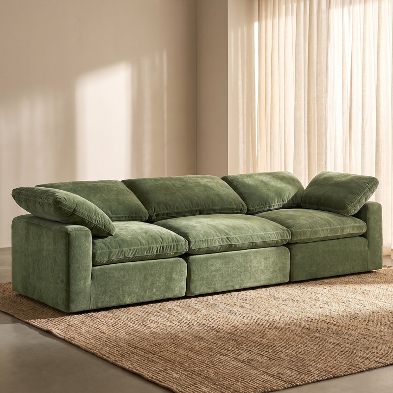 Wonardo 118'' Upholstered Sofa, Sagano Green