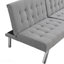 Wood Frame, Stainless Leg, Futon, Sofa Bed Grey-768129822