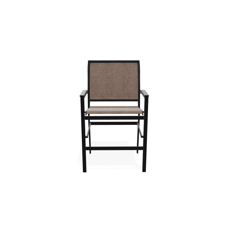 Chaise de café empilable en aluminium Bazza, Noir, Moka Sunbrella®