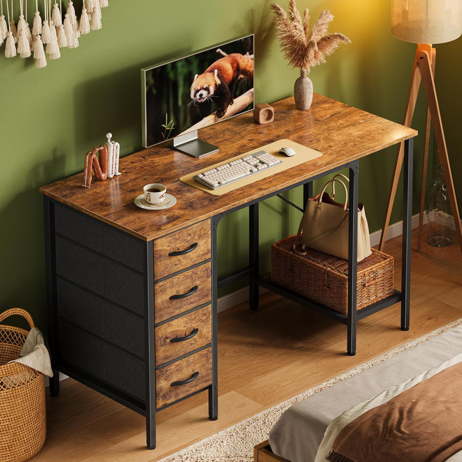 Latitude Run® 47 Inch Computer Desk with 4 Drawers, Office Desk with ...