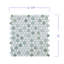 Mosaïque de marbre poli rond ES Stone Blue Celeste, Thassos White et Ming Green, 3/4 po