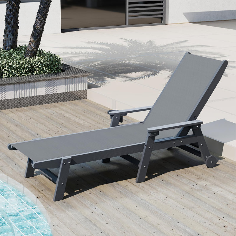 Méridiennes de patio réglables, chaise de piscine mobile moderne Hdpe