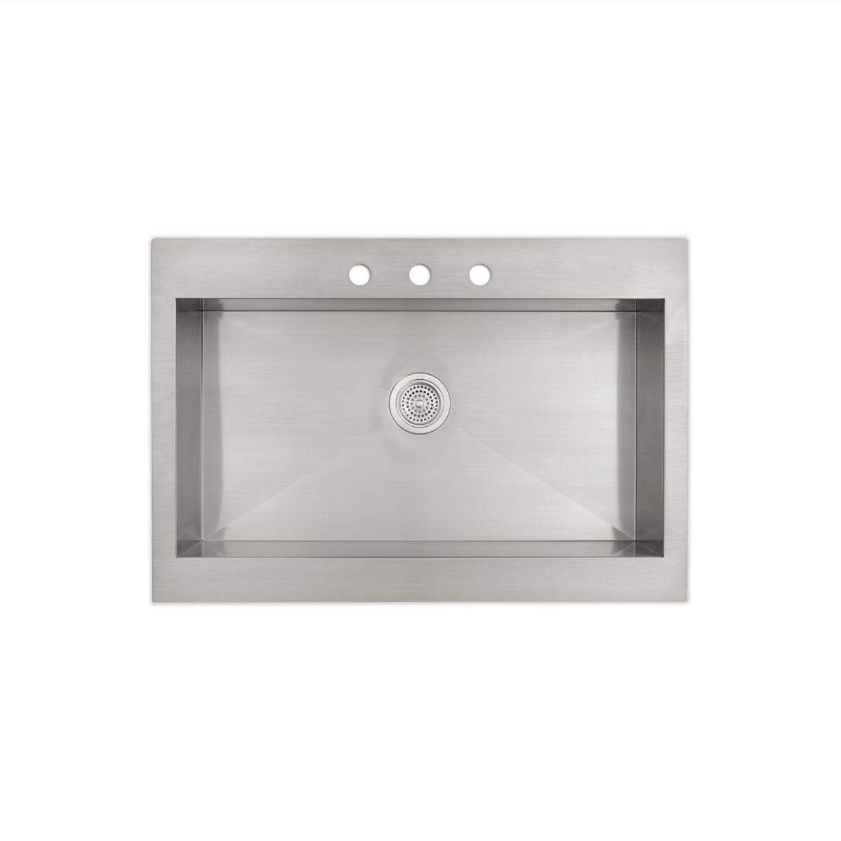 Vault 36" Top-Mount Single-Bowl Kitchen Sink, 3 Holes