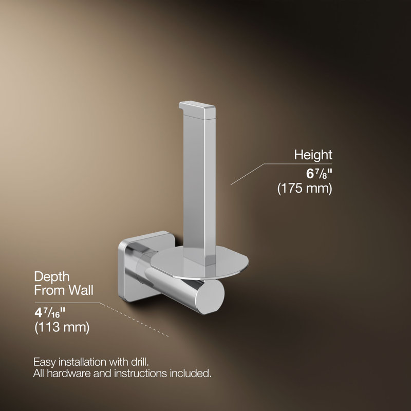 Parallel Vertical Toilet Paper Holder, Polished Chrome