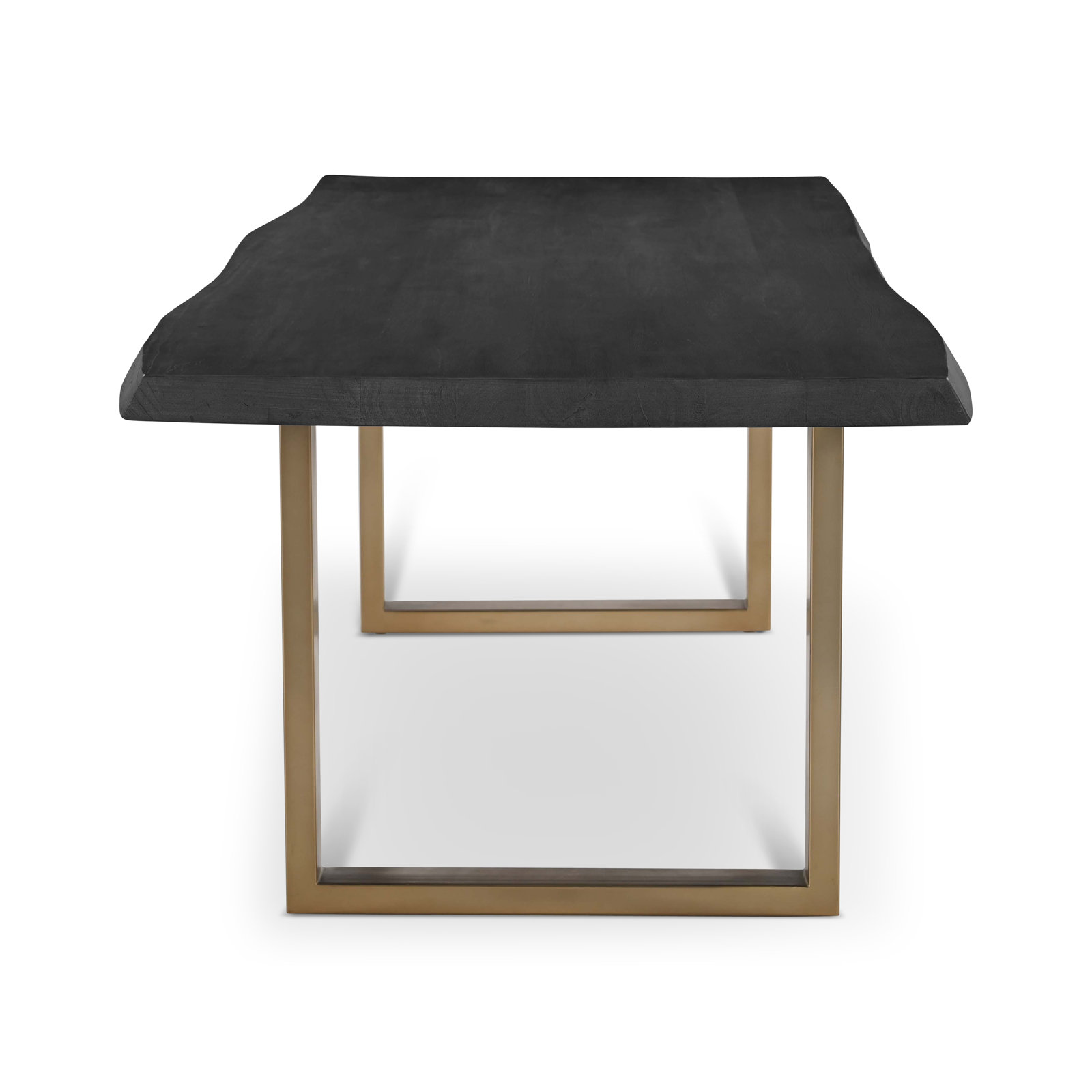 Colin Acacia Dining Table, 29.75"H x 79"L x 40"W, Ebonized, Brass