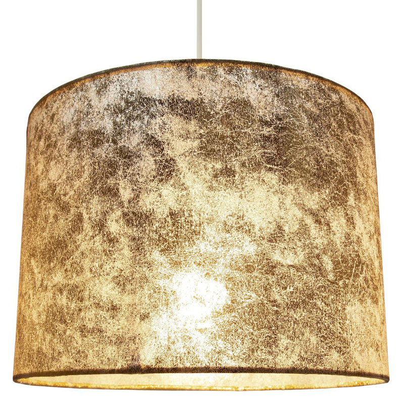 18cm H Plastic Drum Lamp Shade ( Screw On ) in Gold