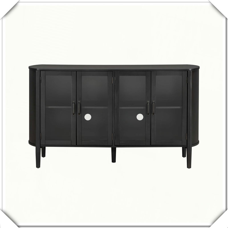 34-Door Storage Cabinet Entrance Living Dining Room Functional Stylish Versatile Practical, Black