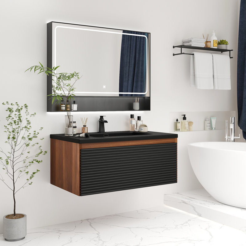Base de meuble-lavabo simple mural seulement, 36''