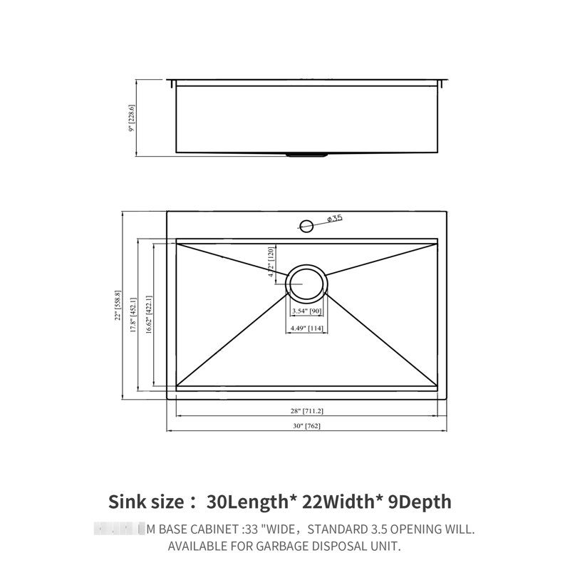 30" Drop In Kitchen Sink With Ledge To Enhance Space - 18 Gauge Stainless Steel Workstation For More