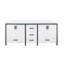 Meuble-lavabo double blanc 72 po X P 22 po D, avec plateau en marbre de culture-231259808
