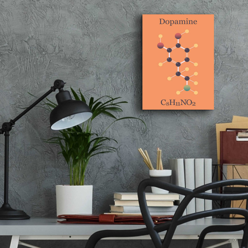 «Peace Or Dopamine Molecule I» par Epic Portfolio, art mural en verre acrylique, H 16 po x l 12 po x P 0,13 po
