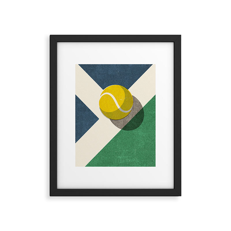 «Tennis Hard Court» encadré sur papier par Daniel Coulmann, Cadre noir, H 20 po x l 16 po