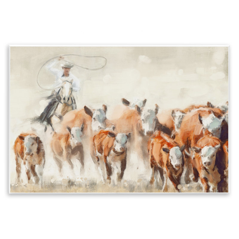 "Cowboy" par Nina Blue, H 13 po x l 19 po