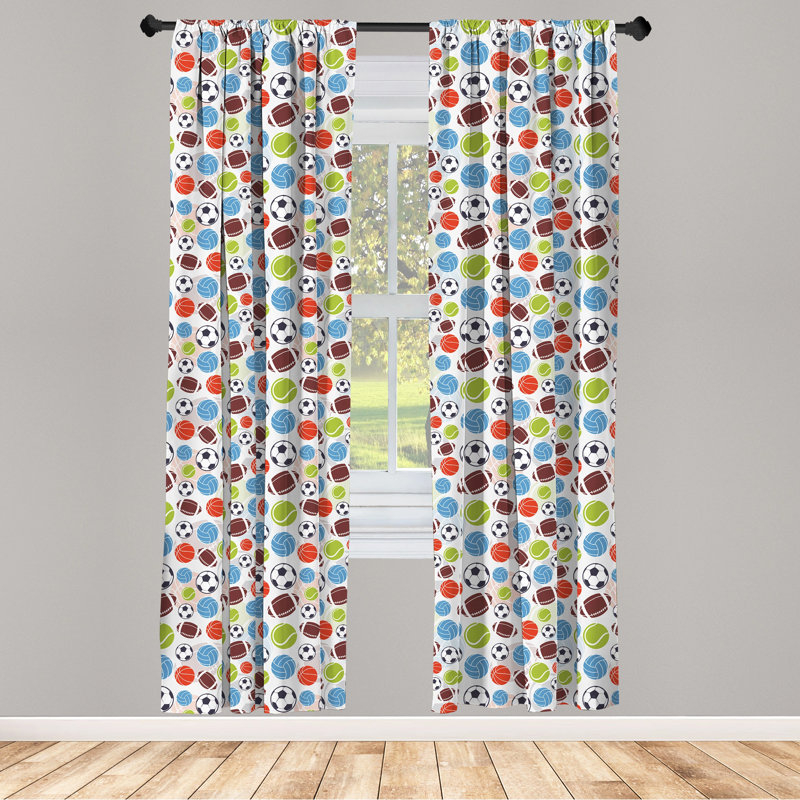 Sport Curtains Semi-Sheer Rod Pocket Sliding Panel, 28" x 63"