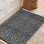 Tapis gris-beige en coton tissé à plat à la main à motif géométrique Siggers-1647240215-1647240214