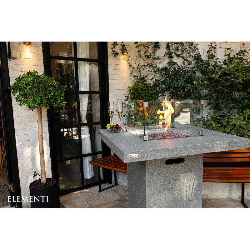 Montreal Light Gray Concrete Gas Fire Pit Table