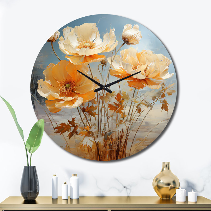 Maulik - Floral Wall Clock, Très grand