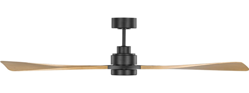 Trillium Smart 60 LED Ceiling Fan, Natural Honey, Midnight Black