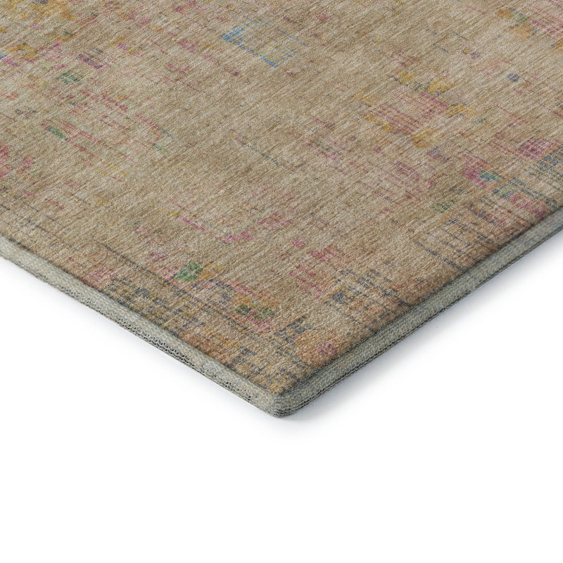 Premium Machine Washable Lubbers AMF1734 Border Rug, Rectangle 5' x 7'6"