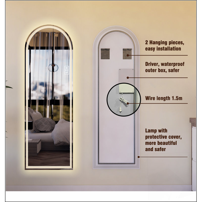 Miroir pleine longueur à DEL Arch Design