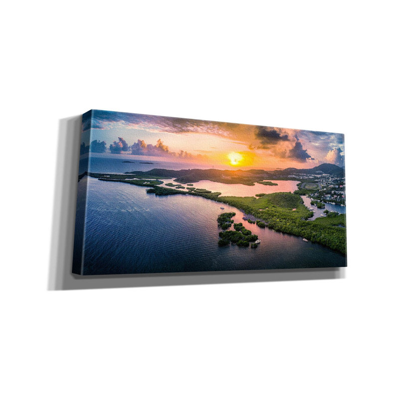 Ebern Designs «St Thomas USVI Sunrset» par Epic Portfolio, art mural sur toile,, H 12 po x l 24 po x P 0,75 po