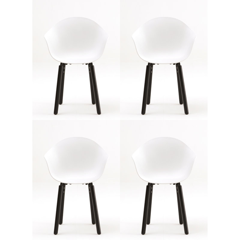 TA Armchair (Set of 4), White/Black