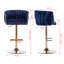 Tabourets de bar en velours à hauteur réglable avec repose-pieds chromé - Élégance moderne pour les bars à domicile
