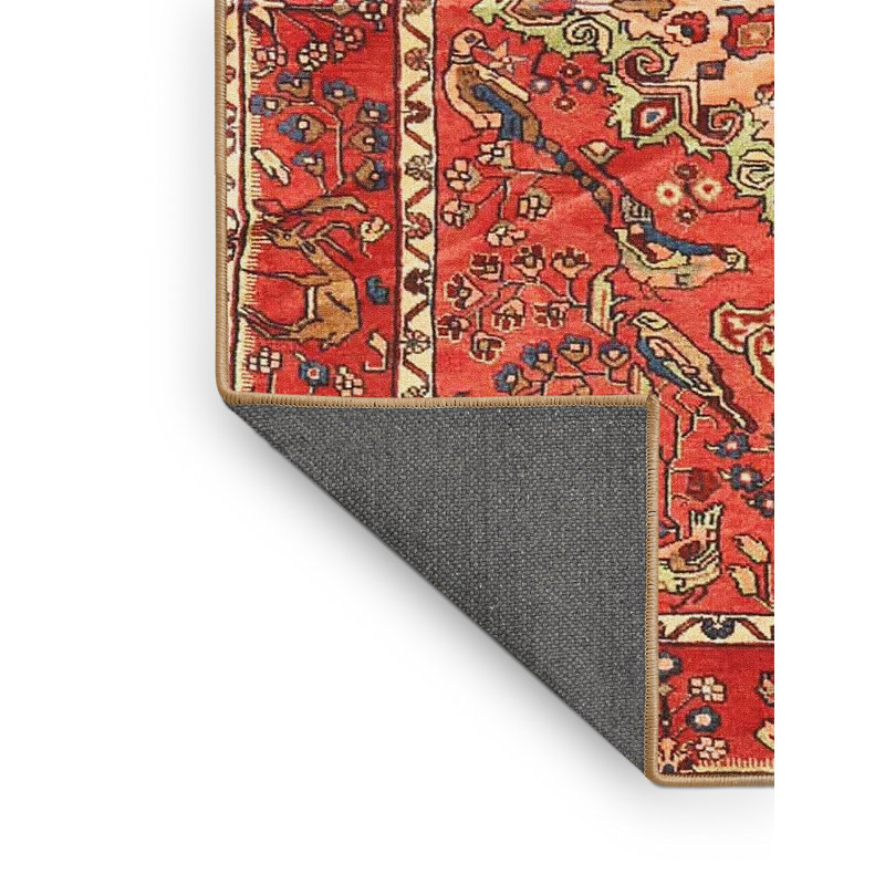 Tapis oriental rouge / beige / bleu Barnhill, Rectangle 8 pi x 10 pi