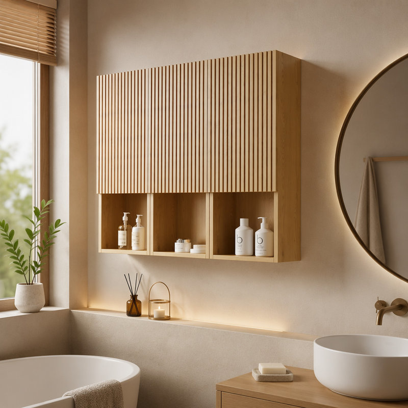 41.34"Bathroom Wall Mounted Cabinet, Narrow Storage Cabinet With Door And Shelves