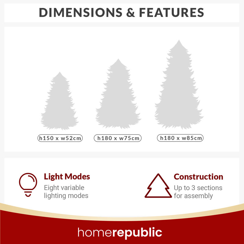LED Lightup Half Christmas Tree, 6.89' H