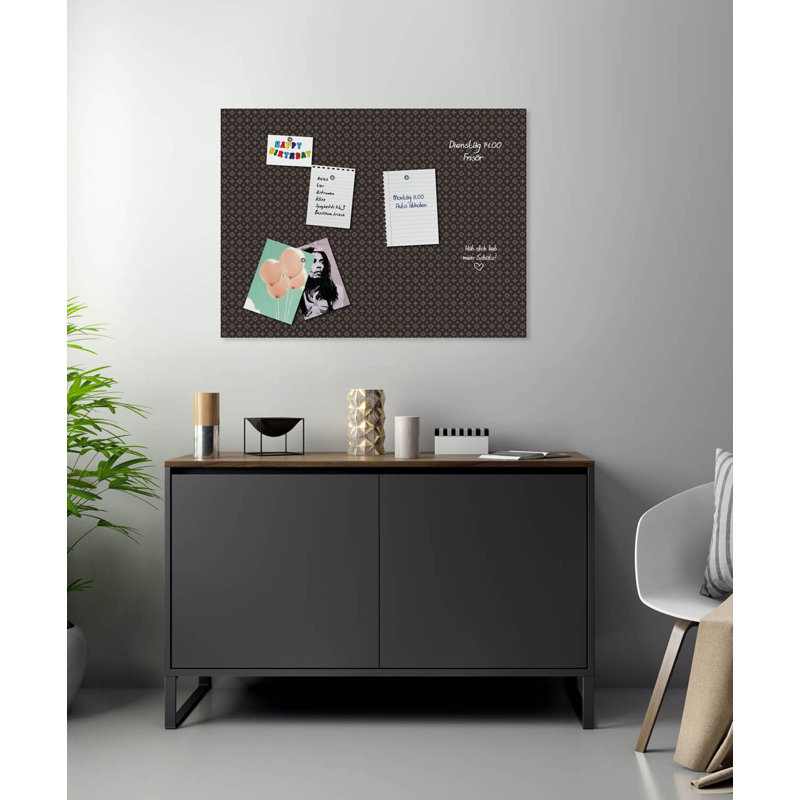 Magnetic Glass Photo Memo Board, Black