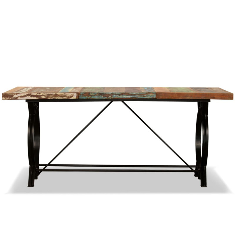 Isiah Solid Wood Top Metal Base Dining Table