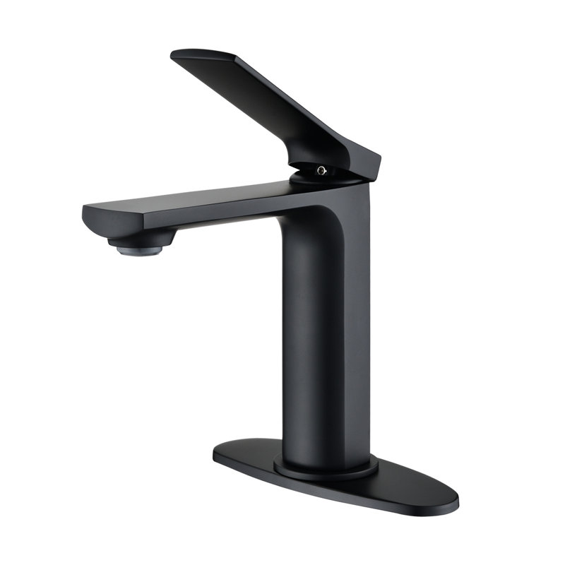 Contemporary Single Handle Hole Bathroom Faucet, Matte Black, Stainless Steel, To Fingerprint, Suitable For Sink, Rv, And Vanity Bar, Lead - Rust Handle, Water Spots Vanity, Safe