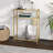 Modern Rectangular Console Table With Tempered Glass Shelves And Steel Frame, Entryway Accent Table For Living Room Or Hallway