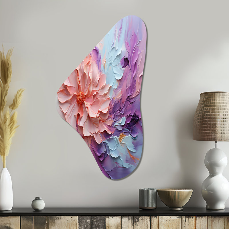 «Whirling Dreamscape - Abstract Spirals», art mural asymétrique en métal, reproduction d'art en forme de rose