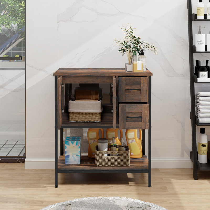 Free Standing Farmhouse Style Bathroom Vanity with Storage, 30"