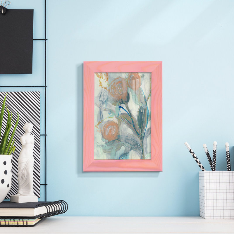 «Flower Grouping I», impression sur papier, H 9 po x l 7 po x P 1 po, Rose